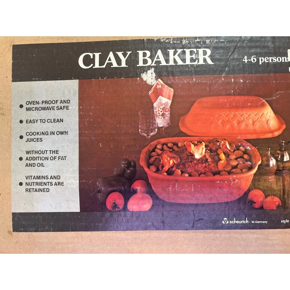 Scheurich‎ West Germany Clay Baker 847 Terracotta Roaster 4-6 Person Oven Proof